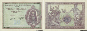 Country : ALGERIA 
Face Value : 20 Francs 
Date : 07 mai 1945 
Period/Province/Bank : Banque de l'Algérie 
Catalogue reference : P.92b 
Alphabet - sig...