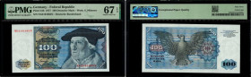 Country : GERMAN FEDERAL REPUBLIC 
Face Value : 100 Deutsche Mark 
Date : 01 juin 1977 
Period/Province/Bank : Deutsche Bundesbank 
Catalogue referenc...