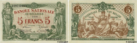 Country : BELGIUM 
Face Value : 5 Francs 
Date : 03 janvier 1921 
Period/Province/Bank : Banque Nationale de Belgique 
Catalogue reference : P.75b 
Al...