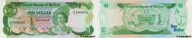 Country : BELIZE 
Face Value : 1 Dollar 
Date : 01 janvier 1986 
Period/Province/Bank : Central Bank of Belize 
Catalogue reference : P.46b 
Alphabet ...