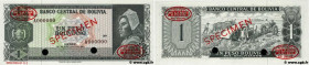Country : BOLIVIA 
Face Value : 1 Peso Boliviano Spécimen 
Date : 13 juillet 1962 
Period/Province/Bank : Banco Central de Bolivia 
Catalogue referenc...