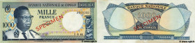 Country : CONGO REPUBLIC 
Face Value : 1000 Francs Spécimen 
Date : 01 août 1964 
Period/Province/Bank : Banque Nationale du Congo 
Catalogue referenc...