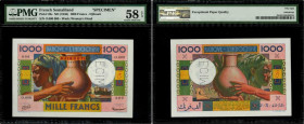 Country : DJIBOUTI 
Face Value : 1000 Francs Spécimen 
Date : (1947 
Period/Province/Bank : Banque de l'Indochine 
Catalogue reference : P.20s 
Additi...