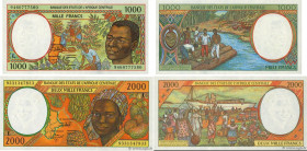 Country : CENTRAL AFRICAN STATES 
Face Value : 1000 et 2000 Francs Lot 
Date : 1993-1994 
Period/Province/Bank : B.E.A.C. 
Department : Gabon 
Catalog...