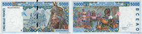 Country : WEST AFRICAN STATES 
Face Value : 5000 Francs 
Date : 1995 
Period/Province/Bank : B.C.E.A.O. 
Department : Sénégal 
Catalogue reference : P...