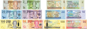 Country : FIJI 
Face Value : 2 au 100 Dollars Lot 
Date : (2007-2011) 
Period/Province/Bank : Reserve Bank of Fiji 
Catalogue reference : P.109 au P.1...