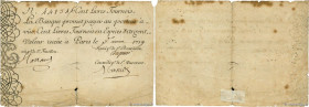 Country : FRANCE 
Face Value : 100 Livres Tournois gravé Grand numéro 
Date : 01 août 1719 
Period/Province/Bank : Banque de Law 
Catalogue reference ...
