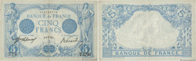 Country : FRANCE 
Face Value : 5 Francs BLEU 
Date : 19 mars 1915 
Period/Province/Bank : Banque de France, XXe siècle 
Catalogue reference : F.02.25 ...