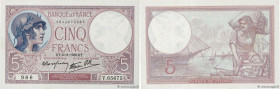 Country : FRANCE 
Face Value : 5 Francs FEMME CASQUÉE modifié 
Date : 02 novembre 1939 
Period/Province/Bank : Banque de France, XXe siècle 
Catalogue...