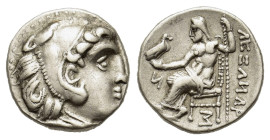Eastern Europe. Imitations of Alexander III of Macedon. 1st century BC. AR Drachm (15,2mm, 3.8g). Mint in the lower Danube region. Celticized head of ...