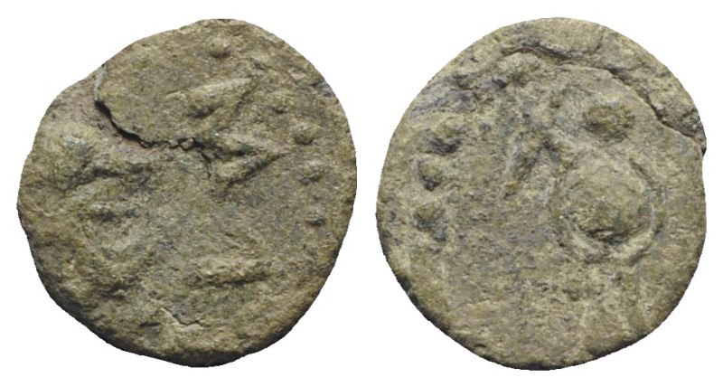Gaul, Massalia, after 49 BC. Æ (10mm, 1.84g, 9h). Helmeted head of Minerva r. R/...