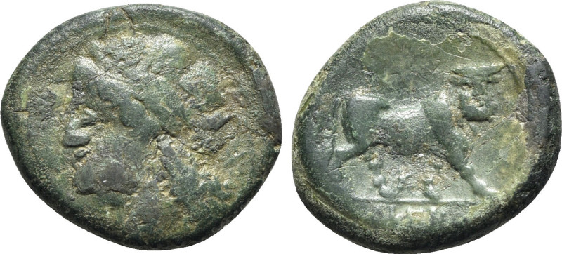 Italy, Northern Campania, Cales, c. 265-240 BC. Æ (22mm, 6.27g, 6h). Laureate he...