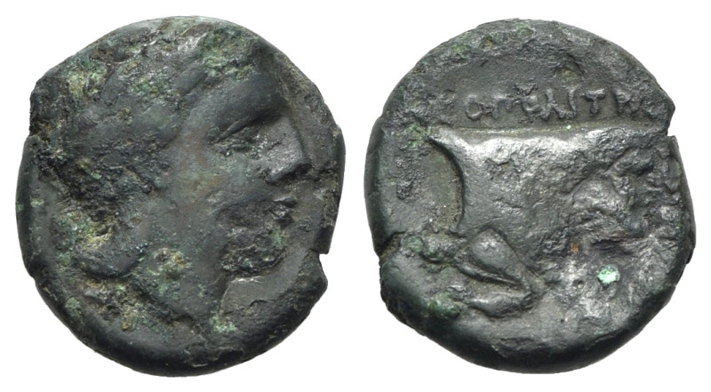Italy, Southern Campania, Neapolis, c. 325-320 BC. Æ (16mm, 4.07g, 6h). Laureate...