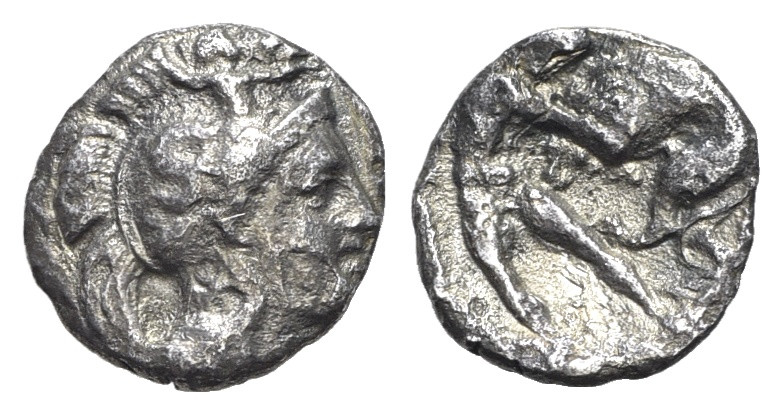 Italy, Southern Apulia, Tarentum, c. 380-325 BC. AR Diobol (11mm, 0.87g, 9h). He...