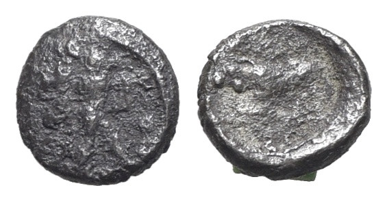 Italy, Northern Lucania, Poseidonia, c. 445-420 BC. AR Obol (8mm, 0.38g, 9h). Po...