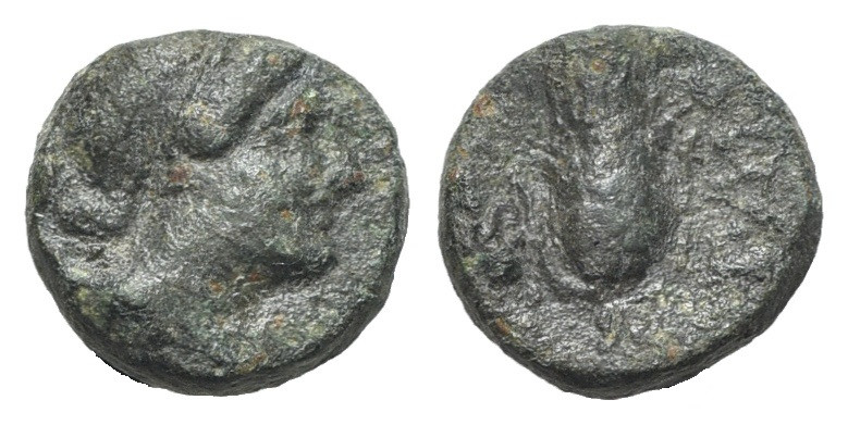 Italy, Northern Lucania, Paestum, c. 218-201 BC. Æ Uncia (11mm, 1.78g, 6h). Head...