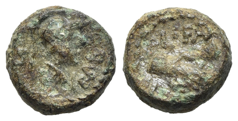 Italy, Northern Lucania, Paestum, c. 90-44 BC. Æ Semis (13.5mm, 3.99g, 6h). Helm...