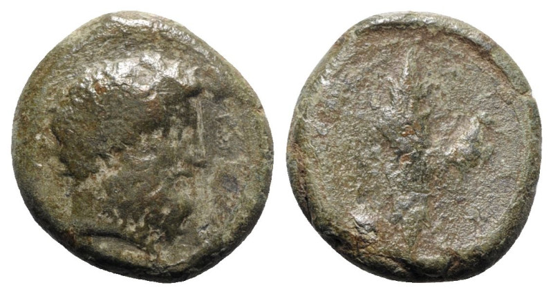 Sicily, Syracuse, c. 339/8-334 BC. Æ Hemidrachm (24mm, 13.96g, 6h). Laureate hea...