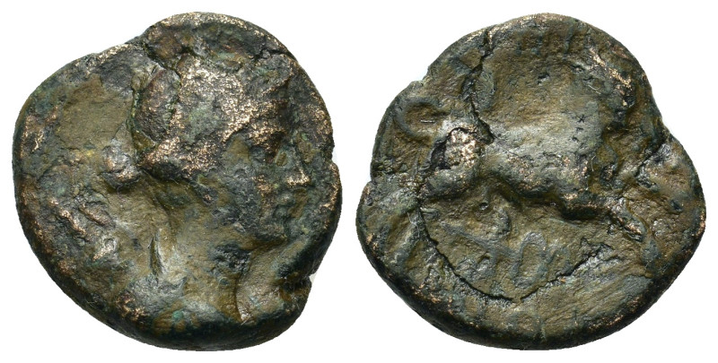 Macedon, Amphipolis, c. 187-31 BC. Æ (16,3mm, 3.45g). Head of Artemis r.; at her...