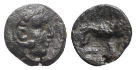 Macedon, Amphipolis(?), c. 148-32/1 BC. Æ (13mm, 2.91g, 12h). Head of Herakles r., wearing lion skin. R/ Lion standing r. Cf. SNG ANS 121-2. Good Fine...