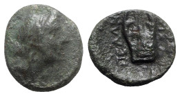 Macedon, Pella, c. 187-168/7 BC. Æ (18mm, 6.13g, 3h). Laureate head of Apollo r. R/ Kithara. SNG ANS 588. Near VF
