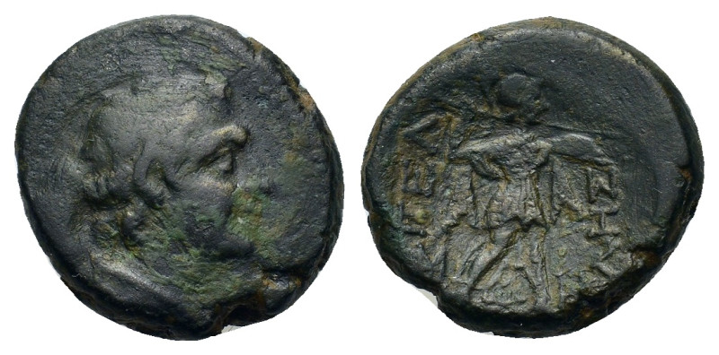 Macedon, Pella, after 148 BC. Æ (19,4mm, 7.8g). Head of Pan r. R/ Athena Alkidem...