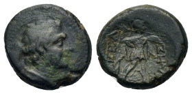 Macedon, Pella, after 148 BC. Æ (19,4mm, 7.8g). Head of Pan r. R/ Athena Alkidemos striding r. HGC 3.1, 619; SNG ANS 573-578 var. (monogram).