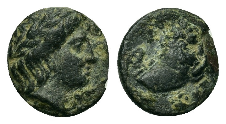 Macedon. Phagres (400-350 BC). Æ 10 mm (1,16g.). Laureate head of Apollo to righ...