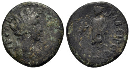 Macedon, Thessalonica. Pseudo-autonomous issue. Time of Commodus (177-192). Æ (23,3mm, 9.53g). Turrewted bust of tyche r. R/ Kabeiros standing l. RPC ...