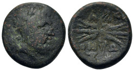 Macedon, Autonomous Issues, c. 185-168 BC. Æ (21mm, 11.4g). Laureate head of Zeus r. R/ Winged thunderbolt; monogram below. Cf. SNG Copenhagen 1307.