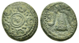 Kings of Macedon. temp. Alexander III - Kassander. c. 325-310 BC. Æ Half Unit (16mm, 4,30g). Uncertain mint in Macedon. Macedonian shield with thunder...