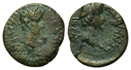 Augustus (27 BC-AD 14. Mysia, Lampsacus. Æ (15,3mm, 2.14g). Augustus (27 BC-14 AD). Laureate head r. R/ Draped bust of Senate r. RPC I, 2278.