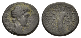 Tiberius (14-37). Phrygia, Dionysopolis. Aristos Aristou, magistrate. Æ (18mm, 4.8g). ΣΕΒΑΣΤΟΣ. Bare head of Tiberius (?), right. R/ ΔΙΟΝΥΣΟΠΟΛΙΤΩΝ ΑΡ...