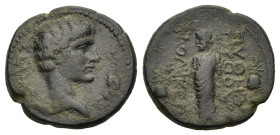 Tiberius (?). (14-37). Phrygia, Laodicea ad Lycum.. Æ (20.19 mm, 4.12 g, 11 h). Pythes, son of Pythes, magistrate. ΣΕΒΑΣ- ΤΟΣ (CCW), bare head of Tibe...