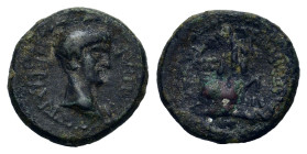 Nero (54-68). Phrygia, Dokimeion? Æ (16,4mm, 3.07g). Bare headed r. R/ Lion standing l.