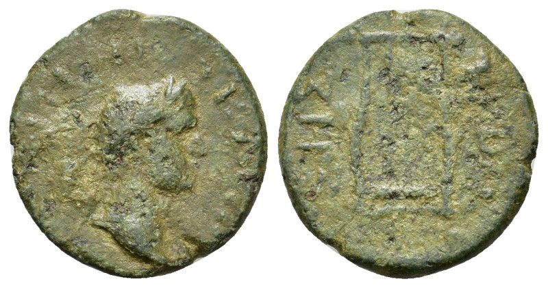 Domitian (81-96). Thrace, Sestus. Æ (16,4mm, 2.71g). Laureate head r. R/ Lyre. R...