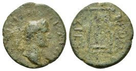 Domitian (81-96). Thrace, Sestus. Æ (16,4mm, 2.71g). Laureate head r. R/ Lyre. RPC II, 358A.