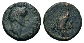 Trajan (98-117). Uncertain. Æ (15,3mm, 2.9g). Laureate head r. R/ Cornucopia. RPC III 6550A