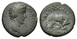 Marcus Aurelius (Caesar, 139-161). Pisidia. Antiochia. Æ As (17,8mm, 3.9g), c. 147-161. AVRELIVS CAESAR Bare head of Marcus Aurelius to right. R/ COLO...