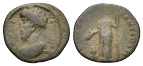 Lucius Verus (161-169). Pisidia. Antiochia. Æ (24,5mm, 5.3g). L AVRELIVS CAISAR. Bare-headed, draped and cuirassed bust left. R/ GENIO COLONIE ANTIOCH...