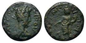 Commodus (177-192). Thrace, Uncertain mint. Æ (13,5mm, 1.76g). Laureate head r. R/ Tyche standing l.