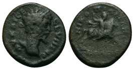 Septimius Severus (193-211). Moesia Inferior, Nicopolis. Æ (16,3mm, 2.3g). Laureate head r. R/ Emperor on horseback, charging r. with spear.
