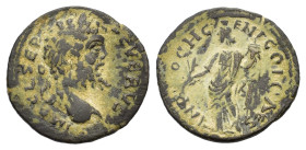 Septimius Severus (193-211). Pisidia, Antiochia. Æ (24mm, 5.2g). Laureate head r. R/ Tyche standing l., holding branch and cornucopia. SNG BnF 1114.