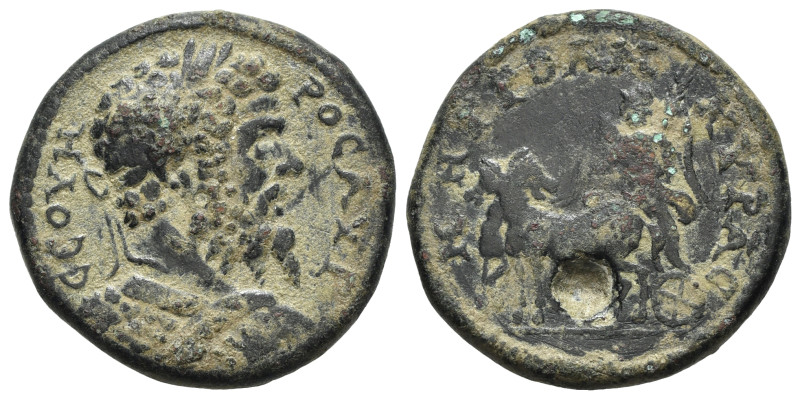 Septimius Severus (193-211). Galatia, Ancyra. Æ (30mm, 16.71g, 6h). Laureate and...