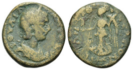 Julia Domna (Augusta, 193-217). Macedon, Thessalonica. Æ (22,4mm, 8.66g). Draped bust to r. R/ Victory walking l. holding Kabeiros and palm.