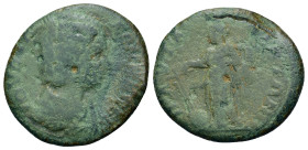 Julia Domna (Augusta, AD 193-217). Uncertain mint. Æ (22,7mm, 5.2g). Draped bust r. R/ Tyche standing l.