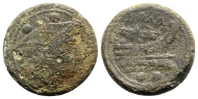Anonymous, Rome, 217-215 BC. Æ Sextans (32.5mm, 22.17g, 12h). Head of Mercury r., wearing winged petasus. R/ Prow r. Crawford 38/5; RBW 96-7. Good Fin...