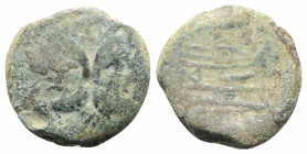 Anonymous, Rome, after 211 BC. Æ As (28.5mm, 17.91g, 5h). Laureate head of Janus. R/ Prow of galley r. Cf. Crawford 56/2. Fine