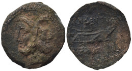 Cn. Cornelius Lentulus, Rome, 88 BC. Æ As (28,55 mm, 8,96 g). Laureate head of Janus. R/ Prow of galley r.; above, C N LENTVL. Crawford 345/3; RSC Cor...
