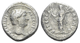 Hadrian (117-138). AR Denarius (18mm, 2.57g, 6h). Rome, c. 134-8. Bare head r. R/ Felicitas standing l., holding caduceus and cornucopia. RIC II.3 200...